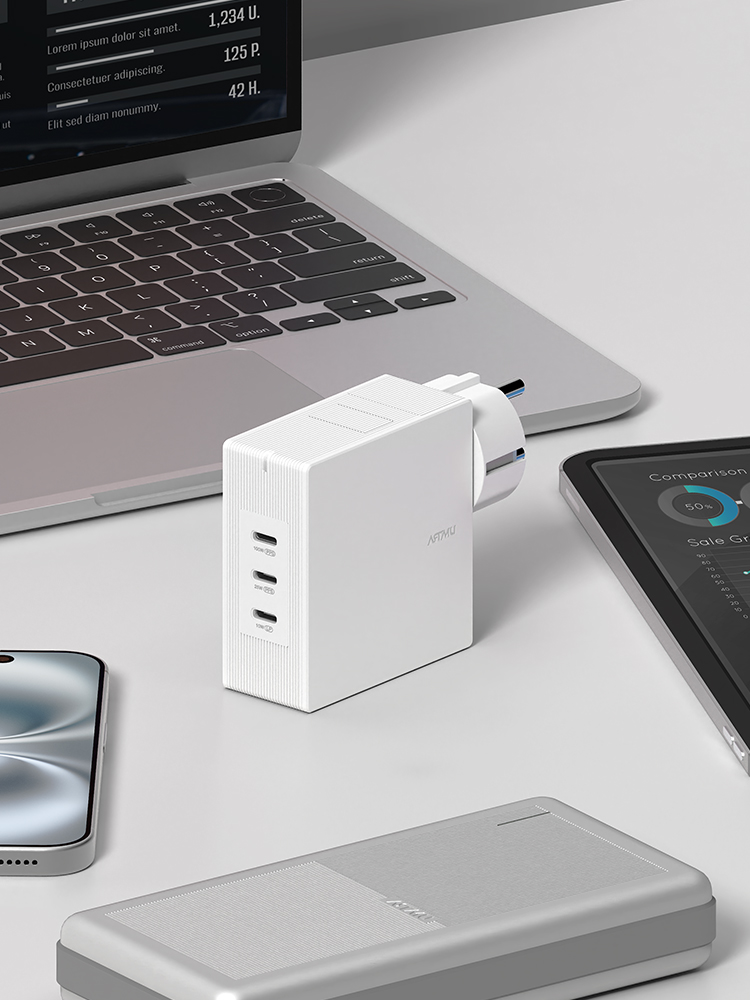 USB PD 100W 여행용 접지 멀티 초고속충전기 GT210 블랙 - 상세 이미지 2