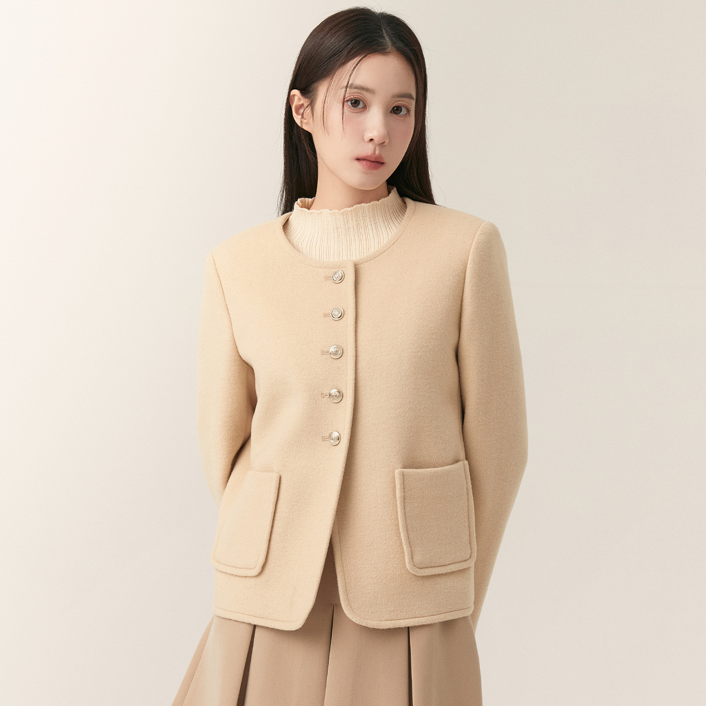 로엠 칼라리스 울 자켓 RMJKF11R11 - 상세 이미지 2