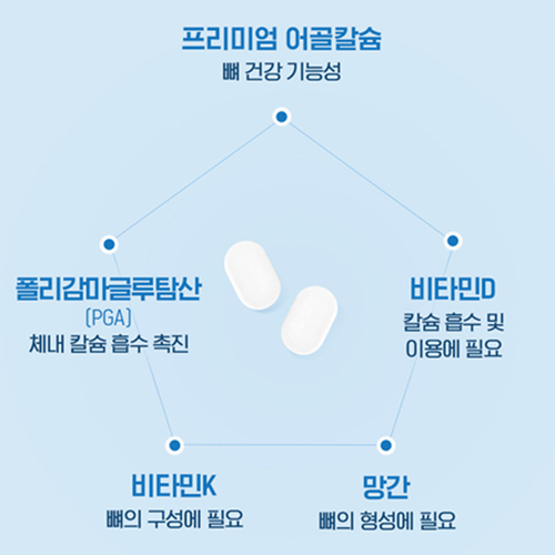 닥터브라이언 어골 칼슘 60정 2병 2개월 폴리감마글루탐산 비타민 K D 망간 뼈 건강 - 상세 이미지 4
