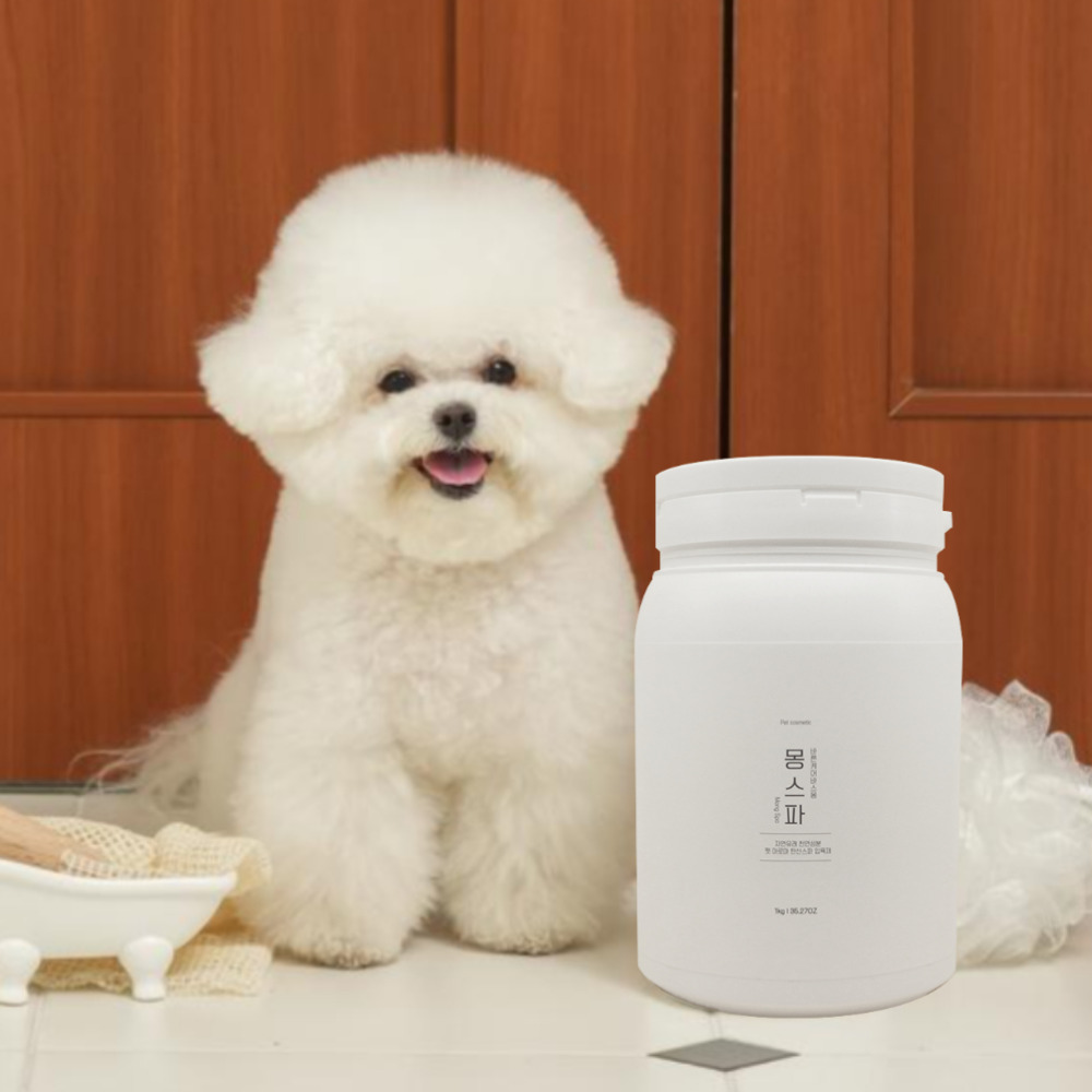 바스몽 몽스파 강아지 대용량 입욕제 곰팡이성 피부염 습진 발사탕 비린내 각질 스파 1kg : 바스몽