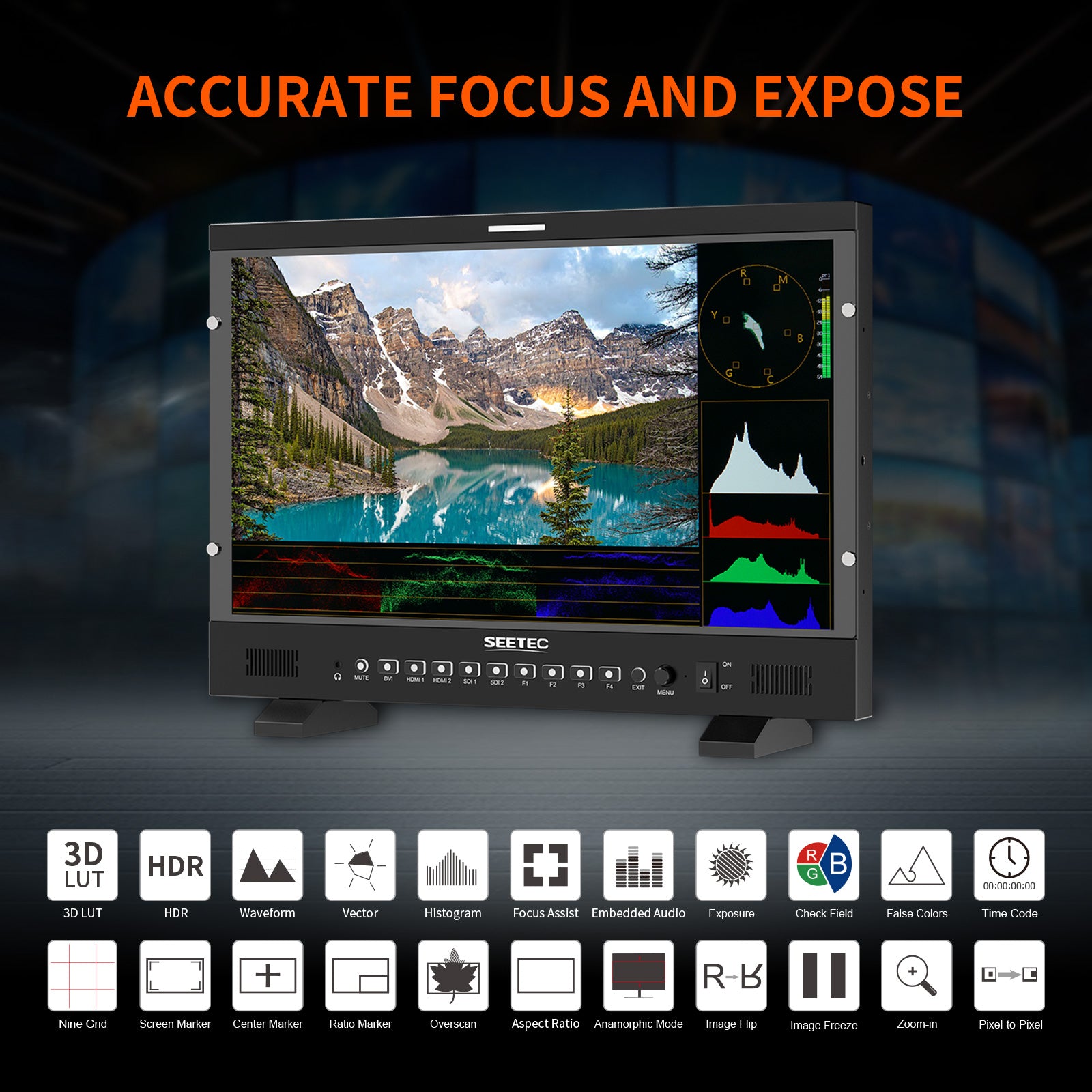 SEETEC P215 PRO 21.5인치 1000nit 디렉터 모니터 LUT SDI 이미지 6