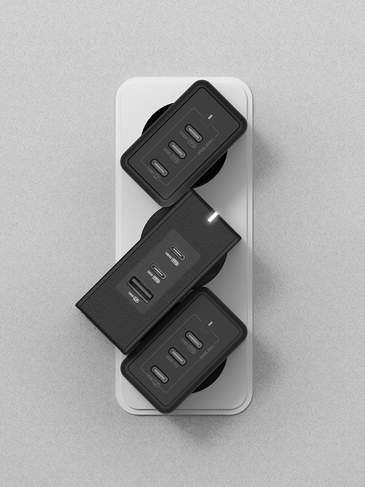 USB PD 100W 여행용 접지 멀티 초고속충전기 GT110 블랙 - 상세 이미지 5