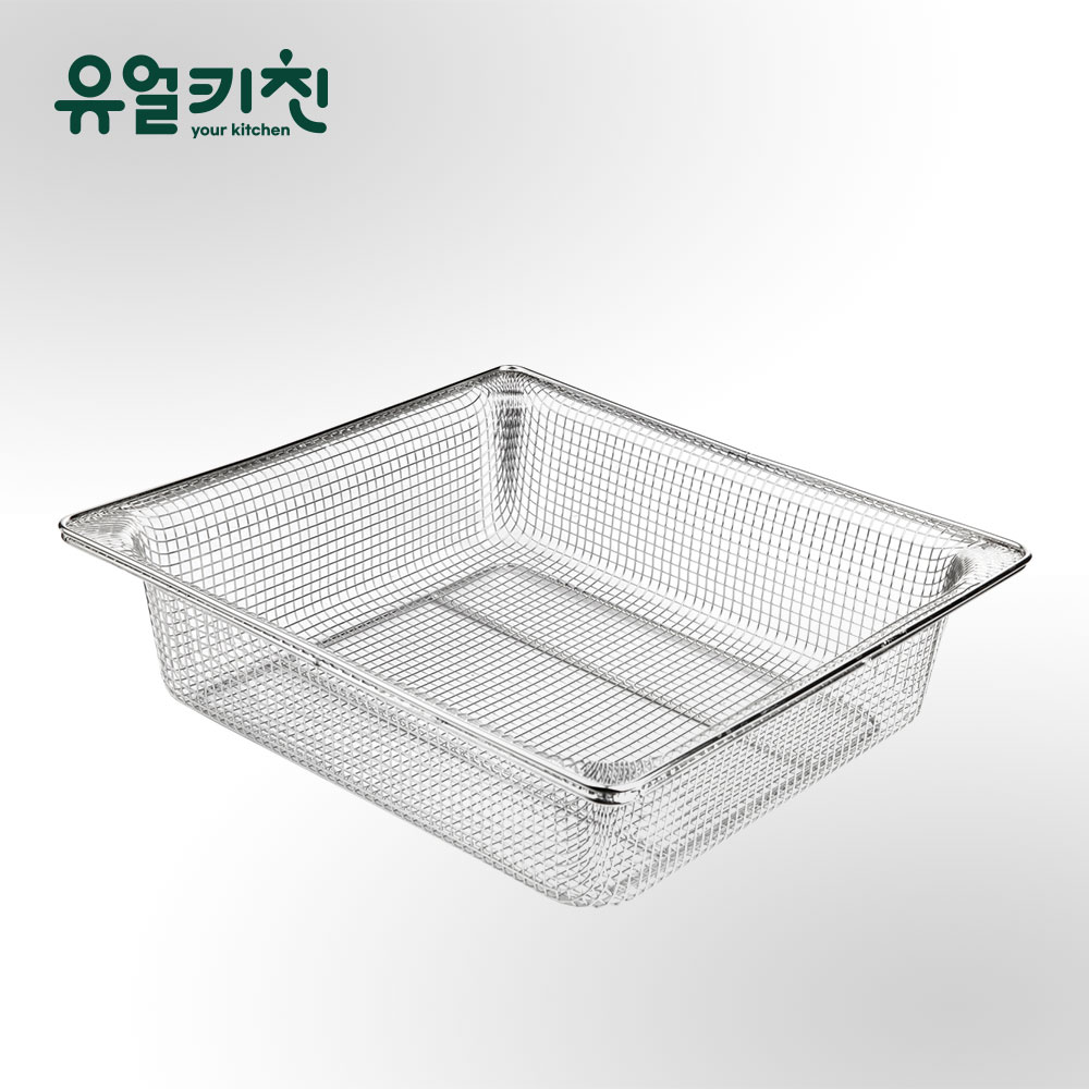 업소용 스텐 밧드망 바구니 튀김망 2/3 (높이4) - 상품 이미지