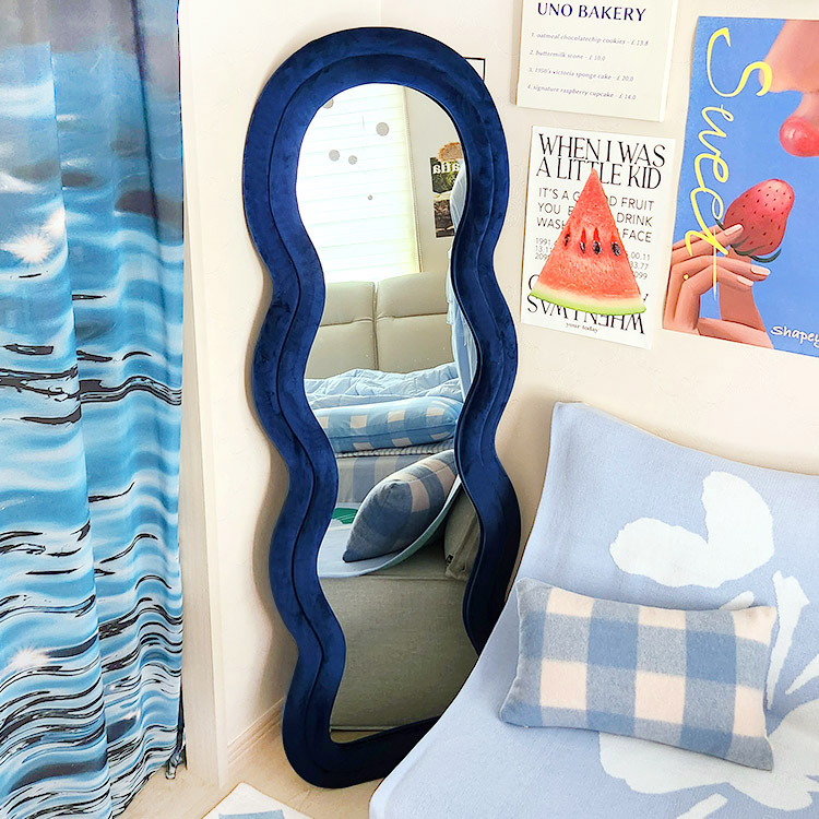 e스마트 인테리어 스탠드거울 현관 물결 웨이브 와이드 전신거울 대형