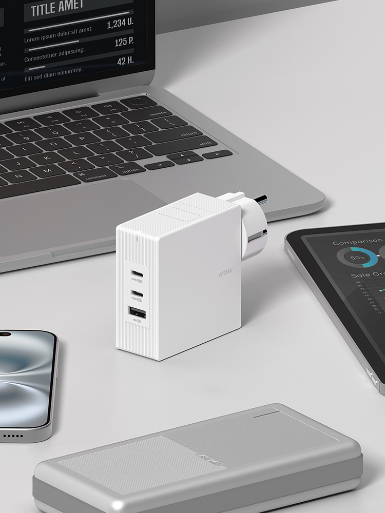 USB PD 100W 여행용 접지 멀티 초고속충전기 GT110 블랙 - 상세 이미지 2