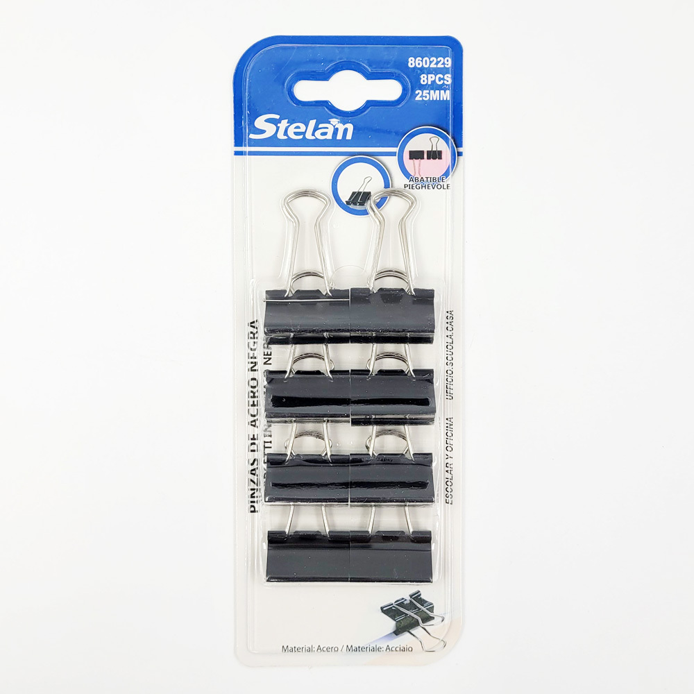 스텔란 블랙 서류 집게 클립 25mm (8PCS) G - 상품 이미지