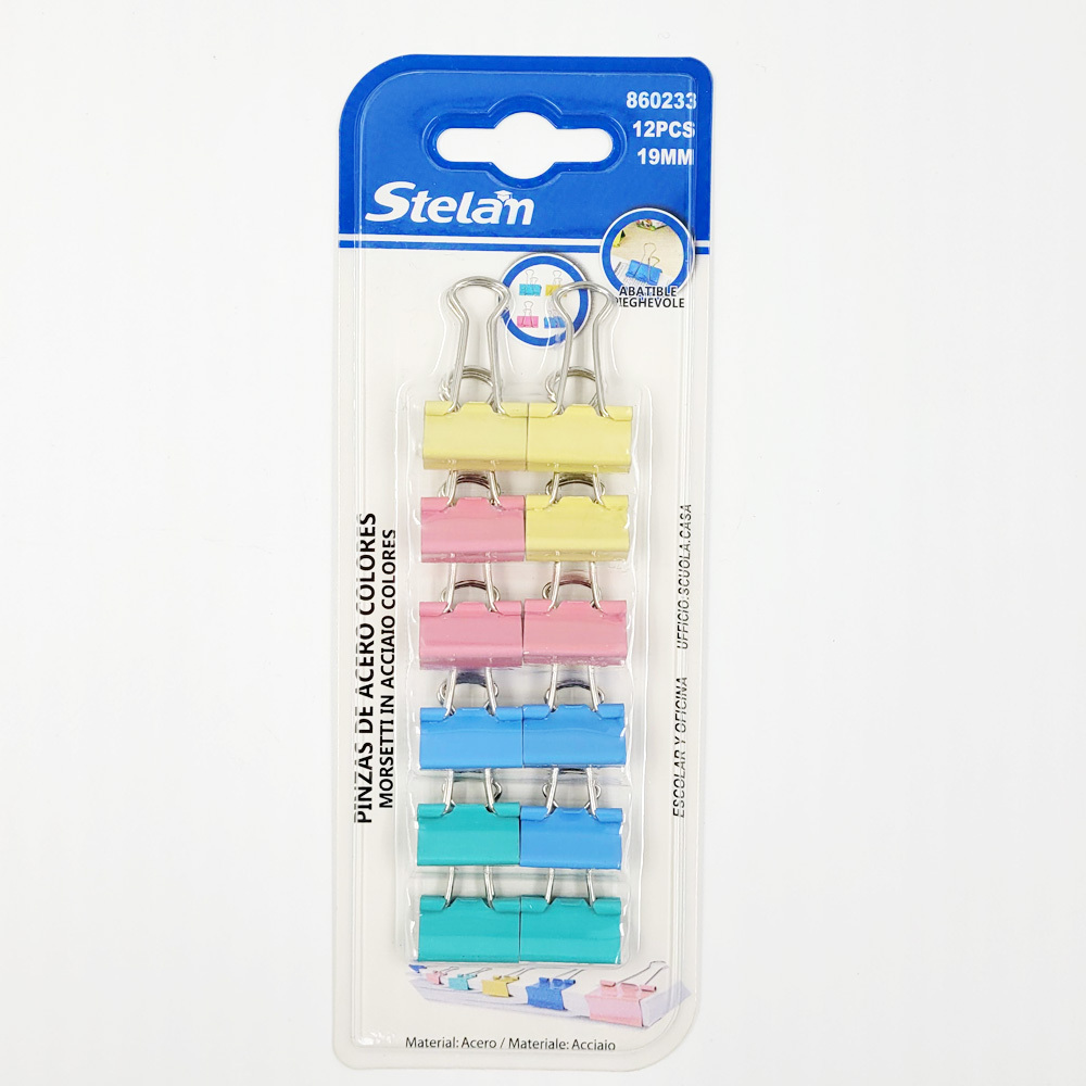 스텔란 파스텔 서류 집게 클립 19mm (12PCS) G - 메인 이미지