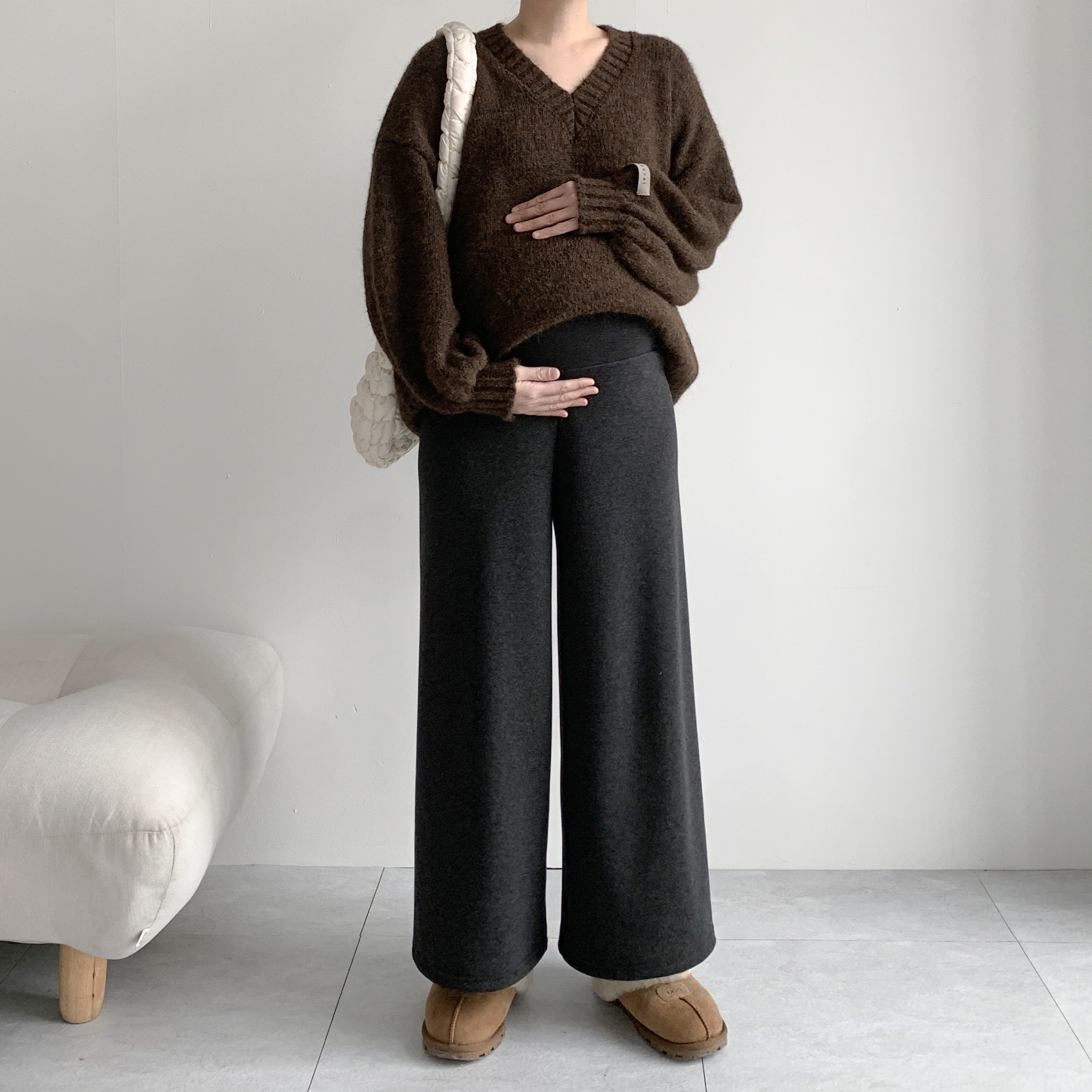 임산부와이드팬츠 임부복바지 임산부겨울바지 - 상세 이미지 3