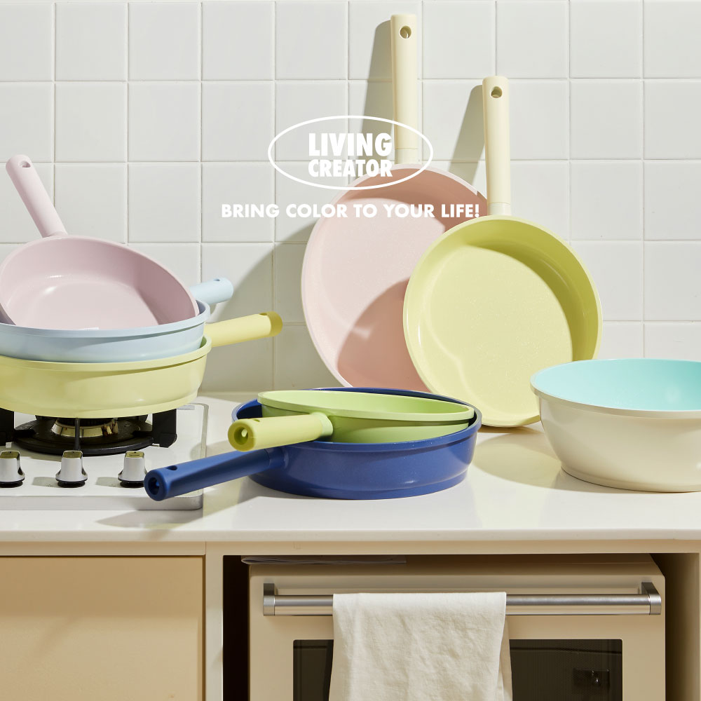 사이즈 24cm 국내제조 유해물질 없는 최고급 세라믹 코팅 후라이팬 요리요리 9컬러