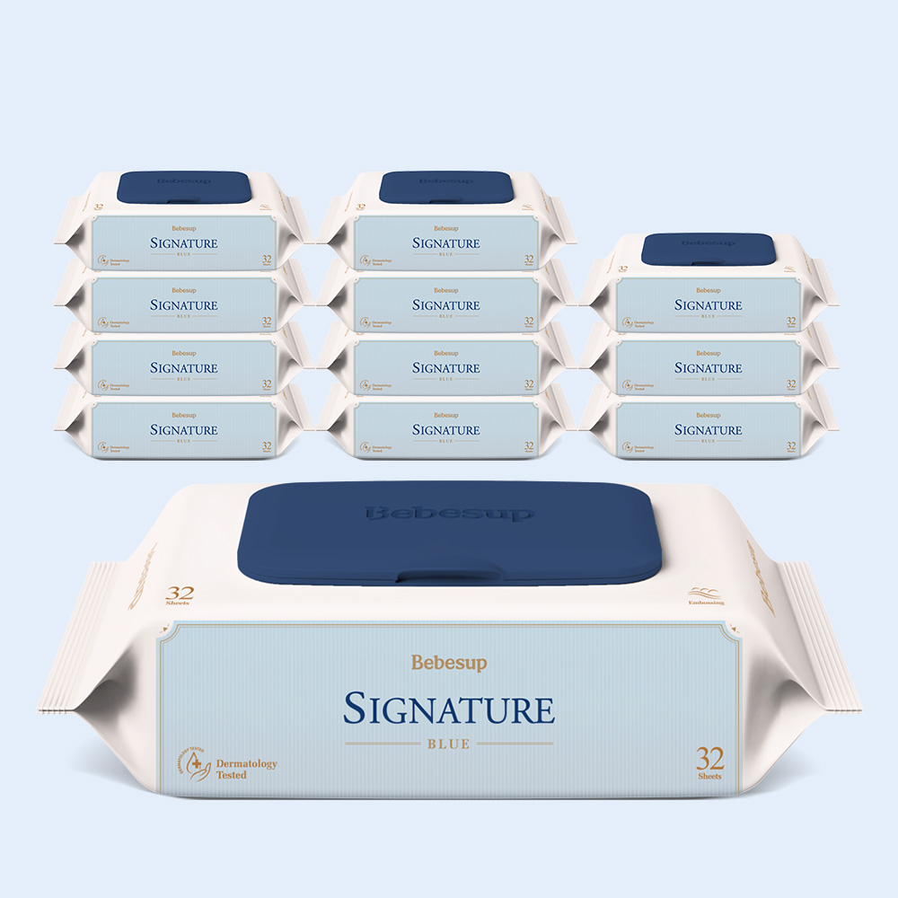 베베숲 시그니처 블루 32매 슬림 캡 12팩