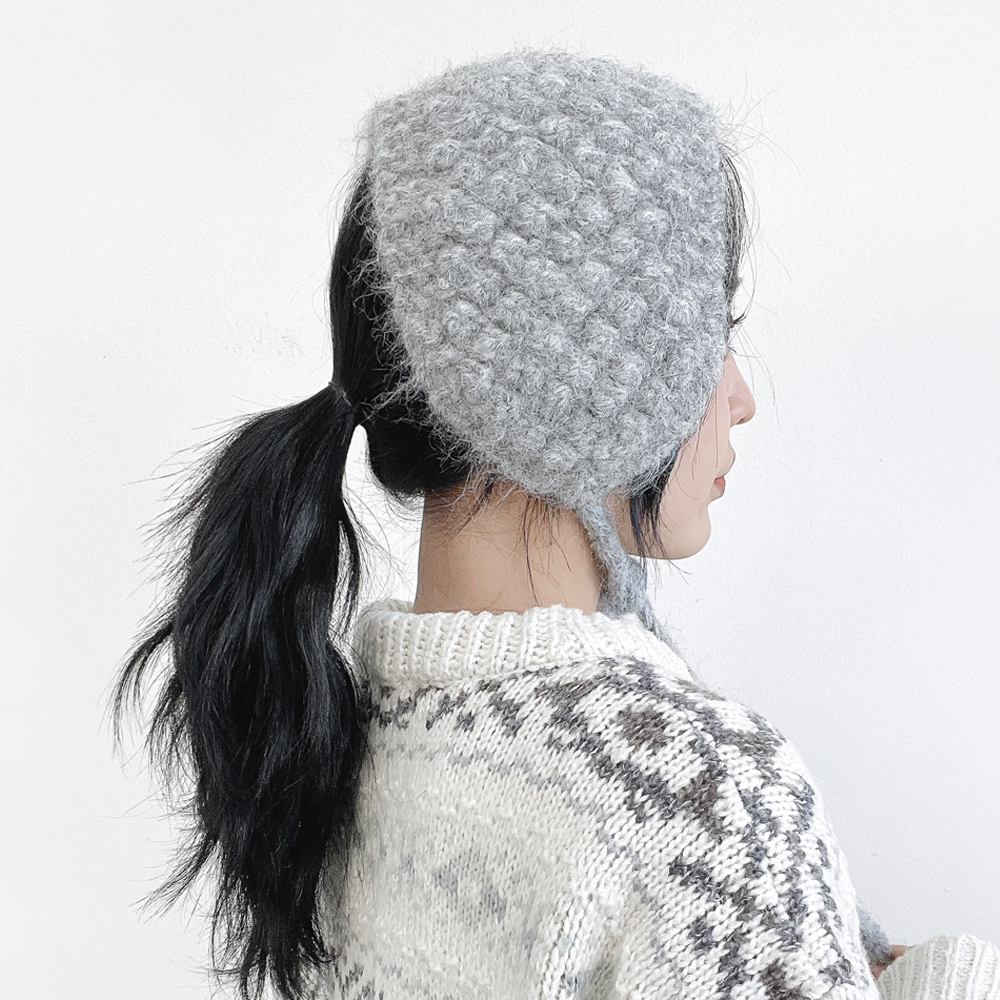 울 양모 빅콤보 귀도리 와이드 남자 여자 겨울 방한 털 니트 귀도리 귀마개