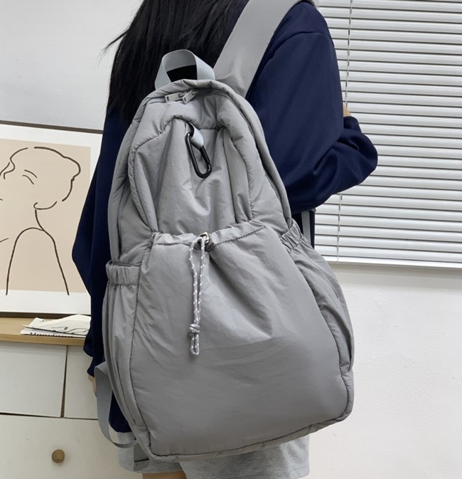 나일론 경량 스트링 복조리 학생 패딩 여행 대형 백팩 텀블러가방 - 상세 이미지 4