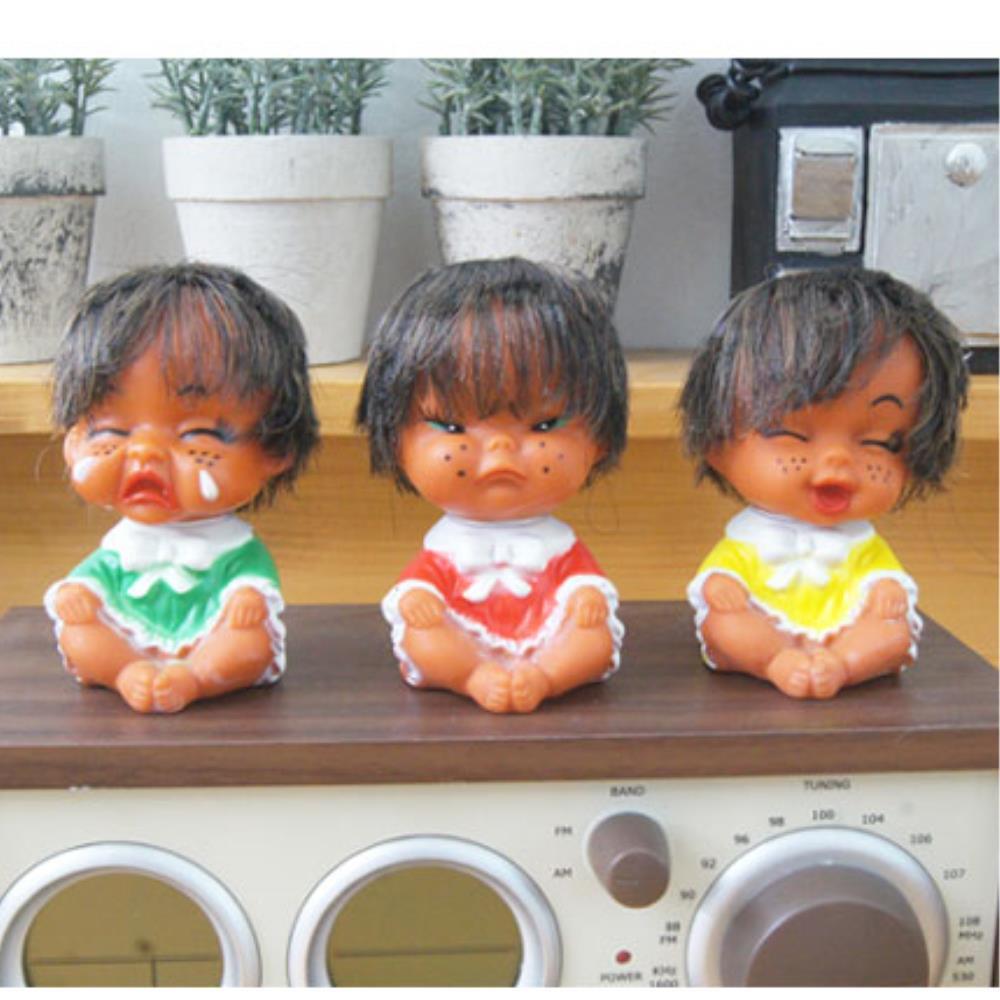 추억의 못난이인형 장식품 (소) 실내장식 부엌 카페인테리어소품 책장 인형소품 거실 : 예스웨이