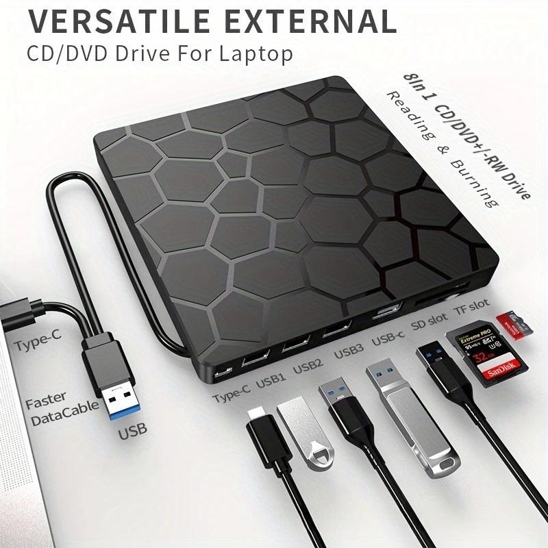 Geevon 외부 CD-ROM 드라이브 DVD호환 다용도 USB 3.0 외부 디스크 - 상세 이미지 4