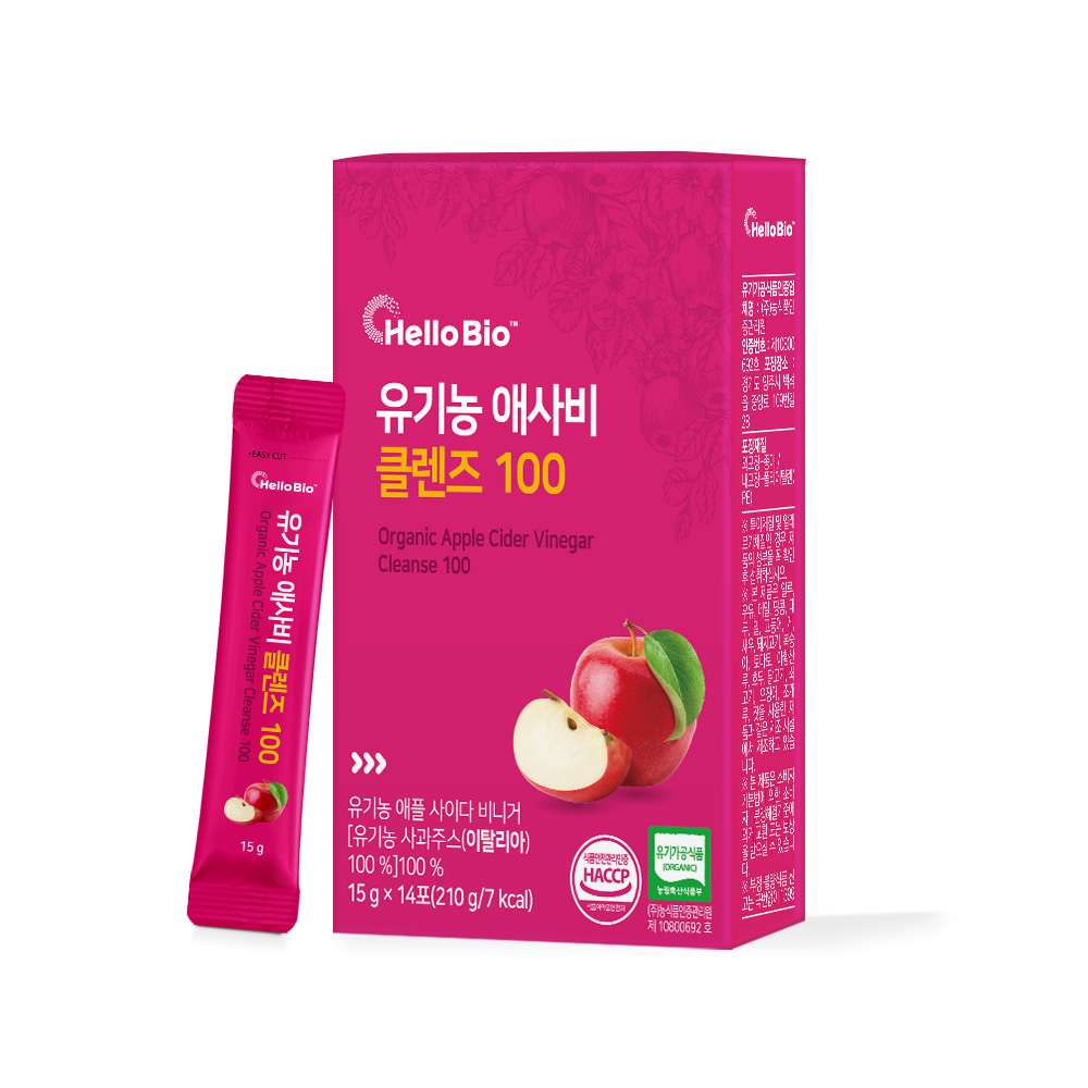 헬로바이오 유기농 애사비 클렌즈 100 14포, 1개 - 상품 이미지