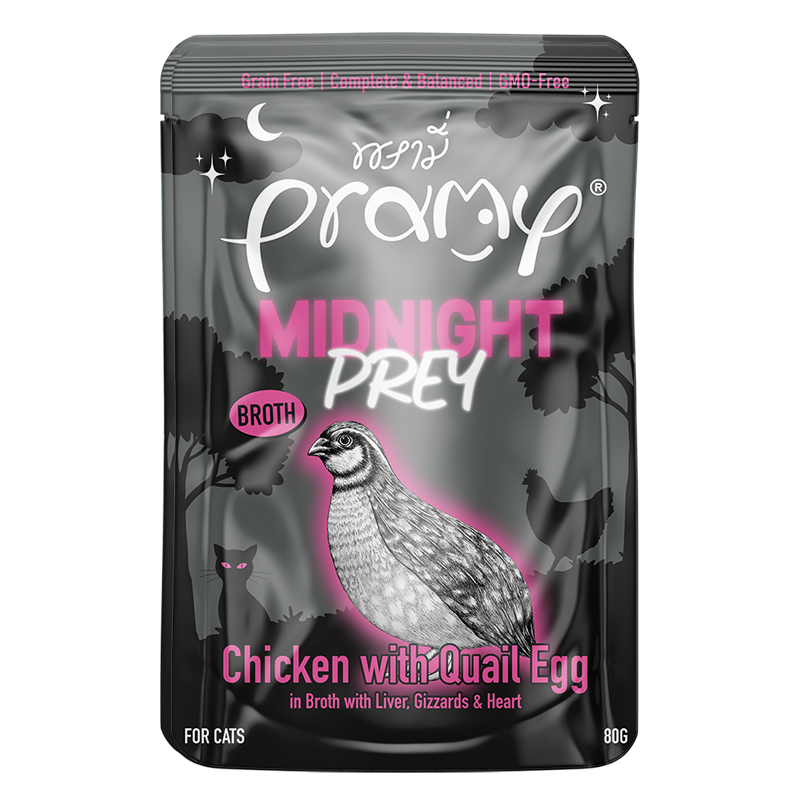 프라미 주식 파우치 습식 사료 치킨+메추리알 육수 브로스, 80g, 1개