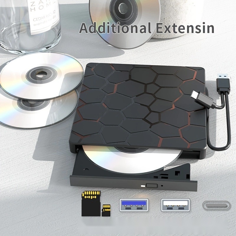 Geevon 외부 CD-ROM 드라이브 DVD호환 다용도 USB 3.0 외부 디스크 - 상세 이미지 3