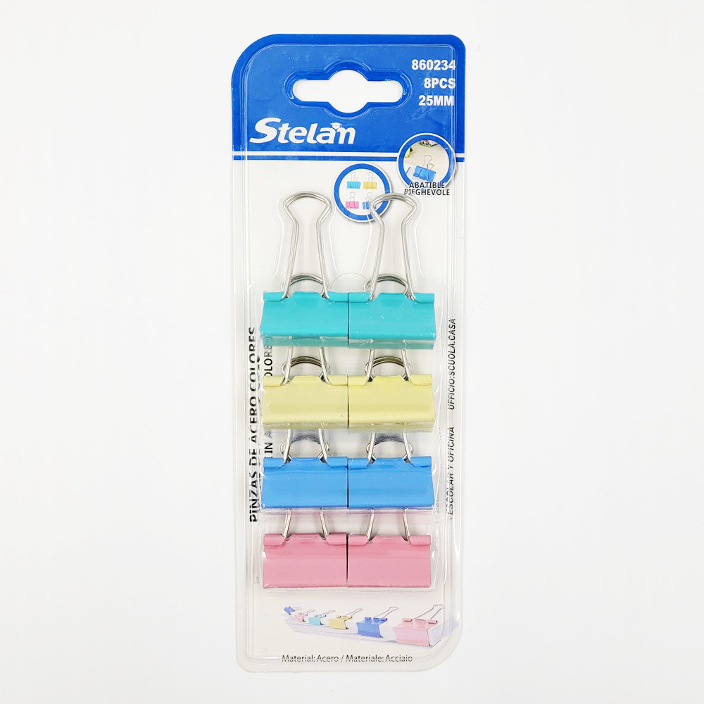 스텔란 파스텔 서류 집게 클립 25mm (8PCS) G - 상품 이미지