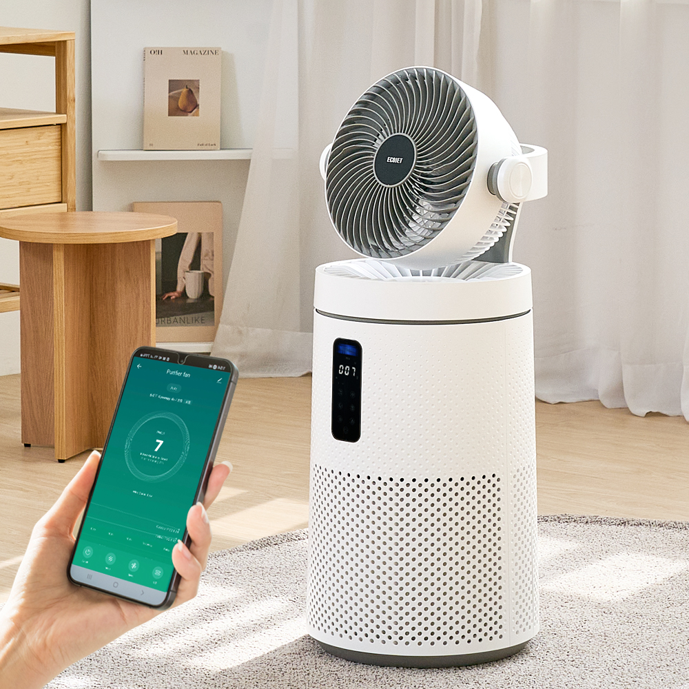 롯데 공기청정기 써큘레이터형 펫필터 초미세먼지 5단계정화 UVC 살균 IOT