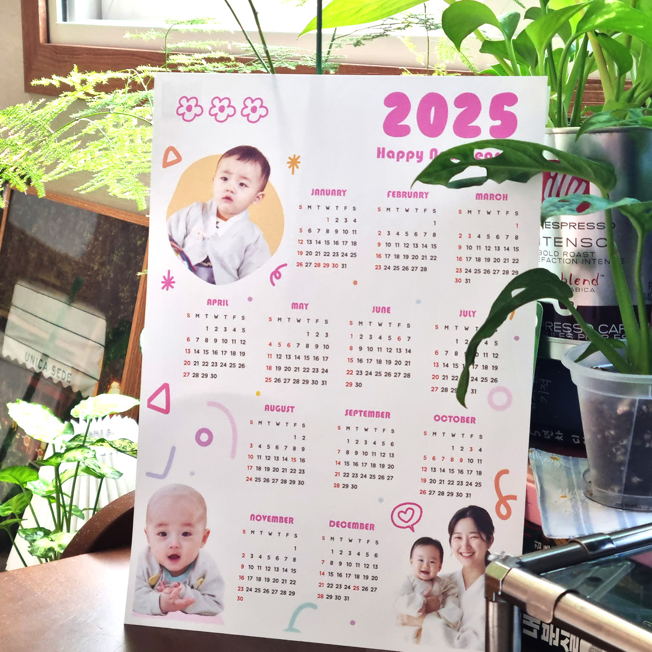 2025 미니달력 한장달력 포토달력제작 캘린더 A4 A3 - 상세 이미지 4