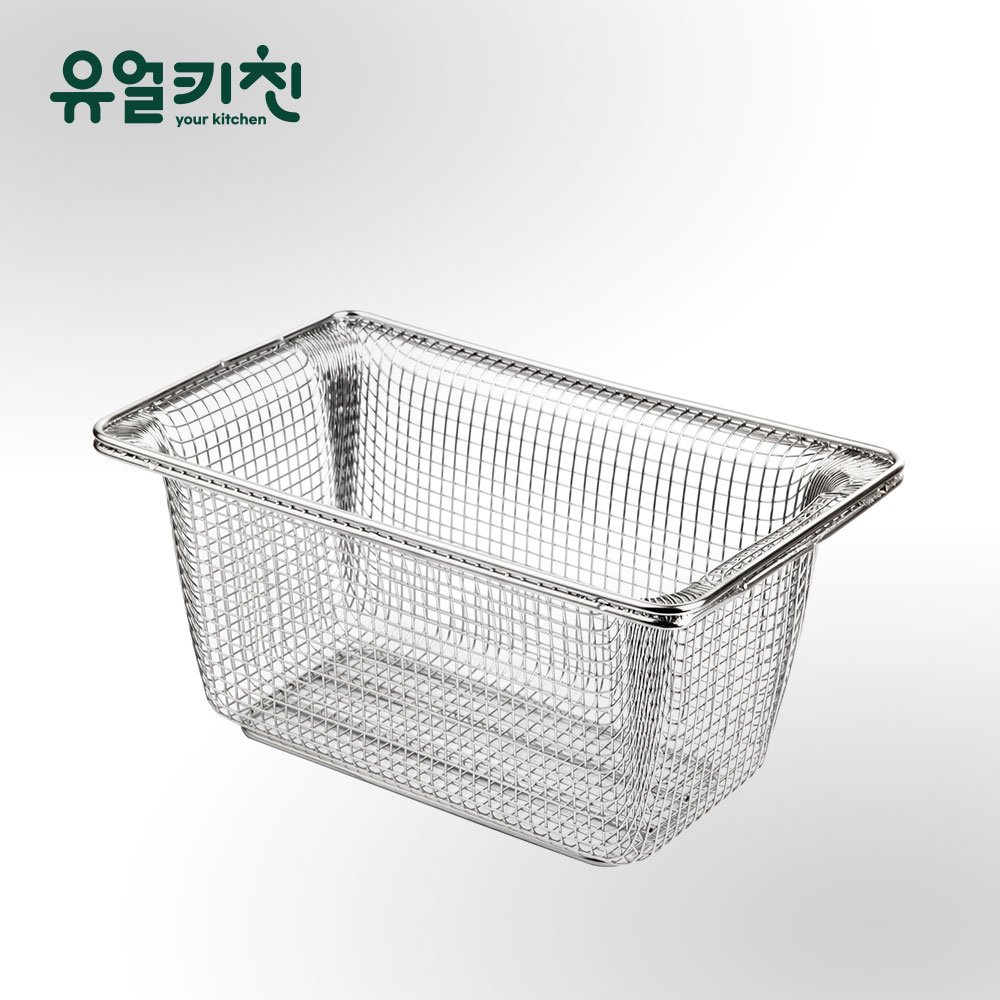 업소용 스텐 밧드망 바구니 튀김망 1/4 (높이6) - 상품 이미지