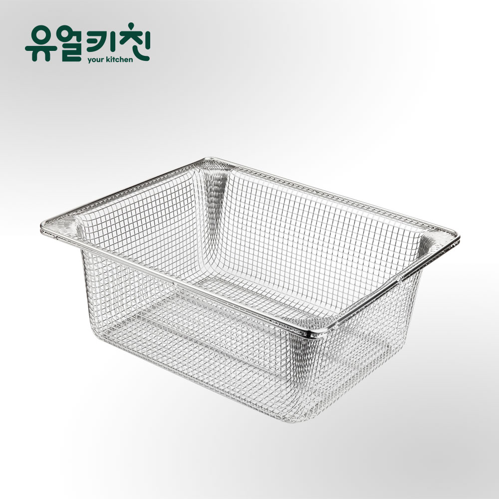 업소용 스텐 밧드망 바구니 튀김망 1/2 (높이6) - 상품 이미지