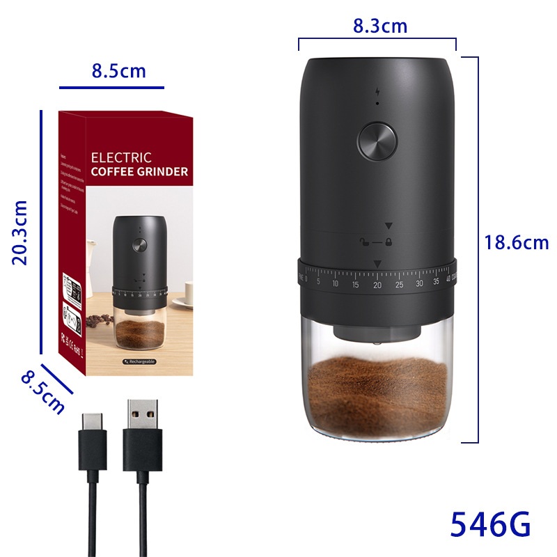 컴팩트 USB 전동 커피그라인더 40단계 강도조절 여행 캠핑 미니 그라인더 - 상세 이미지 4