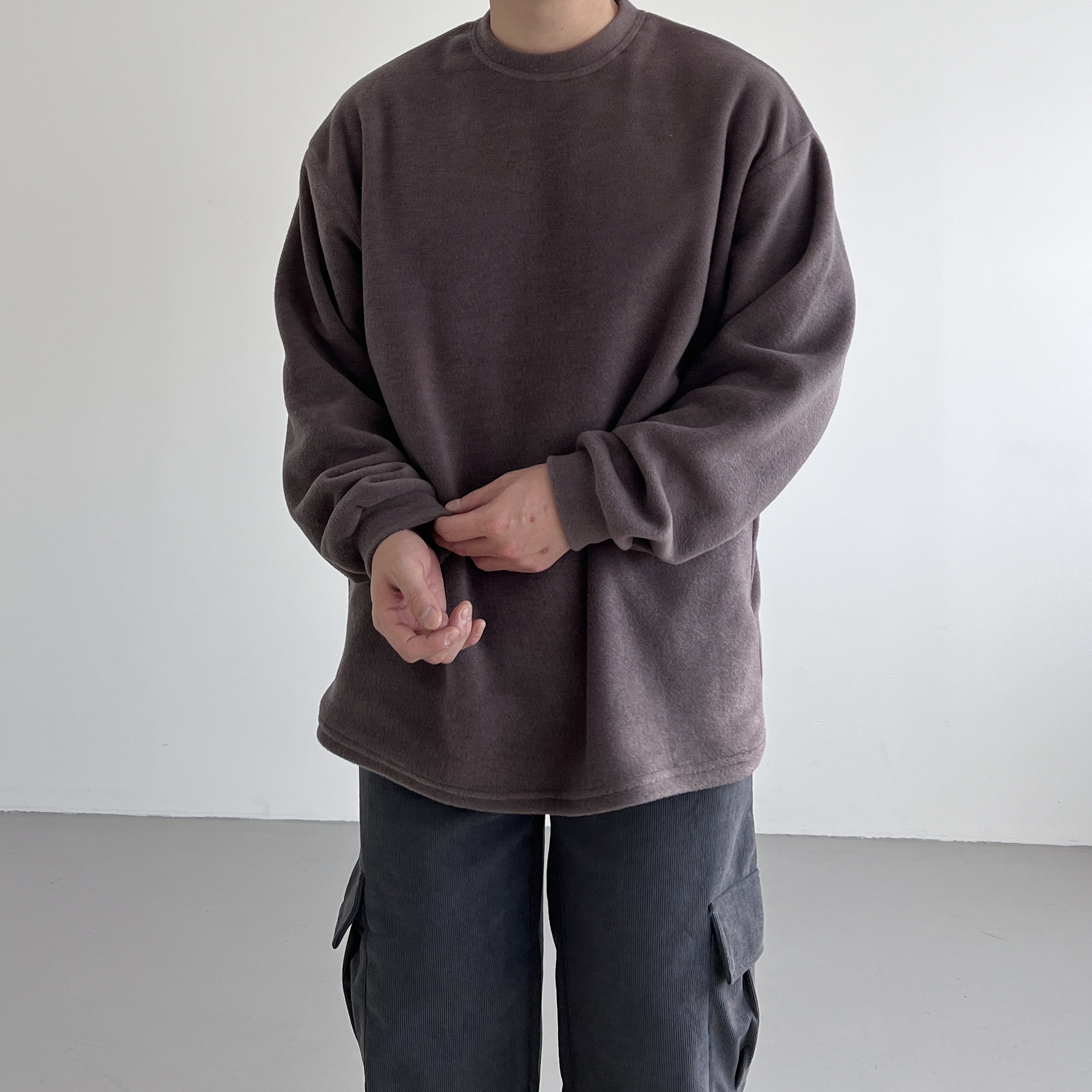 1+1 기모긴팔티 후리스티셔츠 남자레이어드티 이미지 6