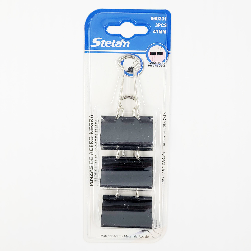 스텔란 블랙 서류 집게 클립 41mm (3PCS) G - 메인 이미지