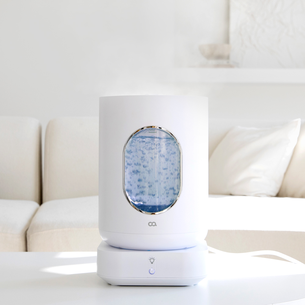오아 글라스팀 대용량 가열식 가습기 유리 물멍 무드등 저소음 스텐 온열 아기 신생아