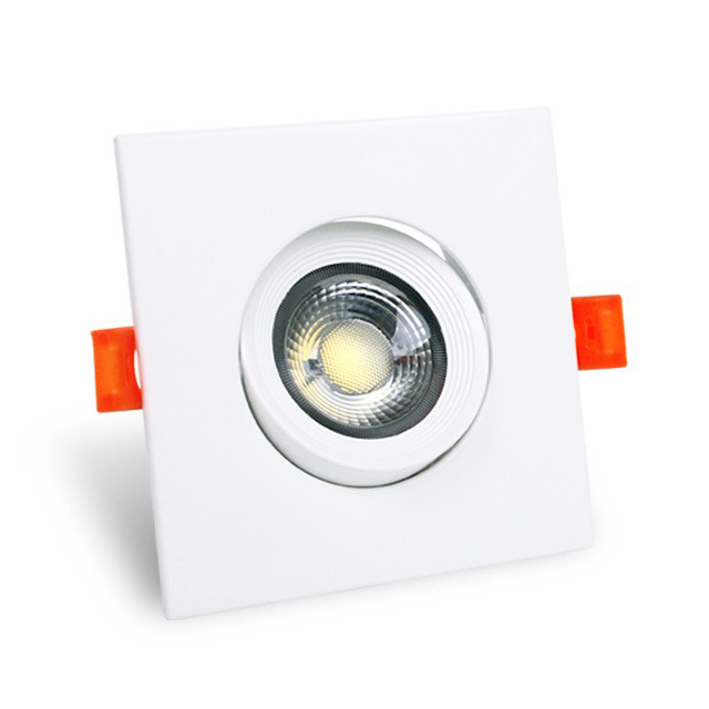 LED 다운라이트 7.5cm(3인치) 슬림 집중 COB 직회전 7W 사각 매입등 - 상품 이미지