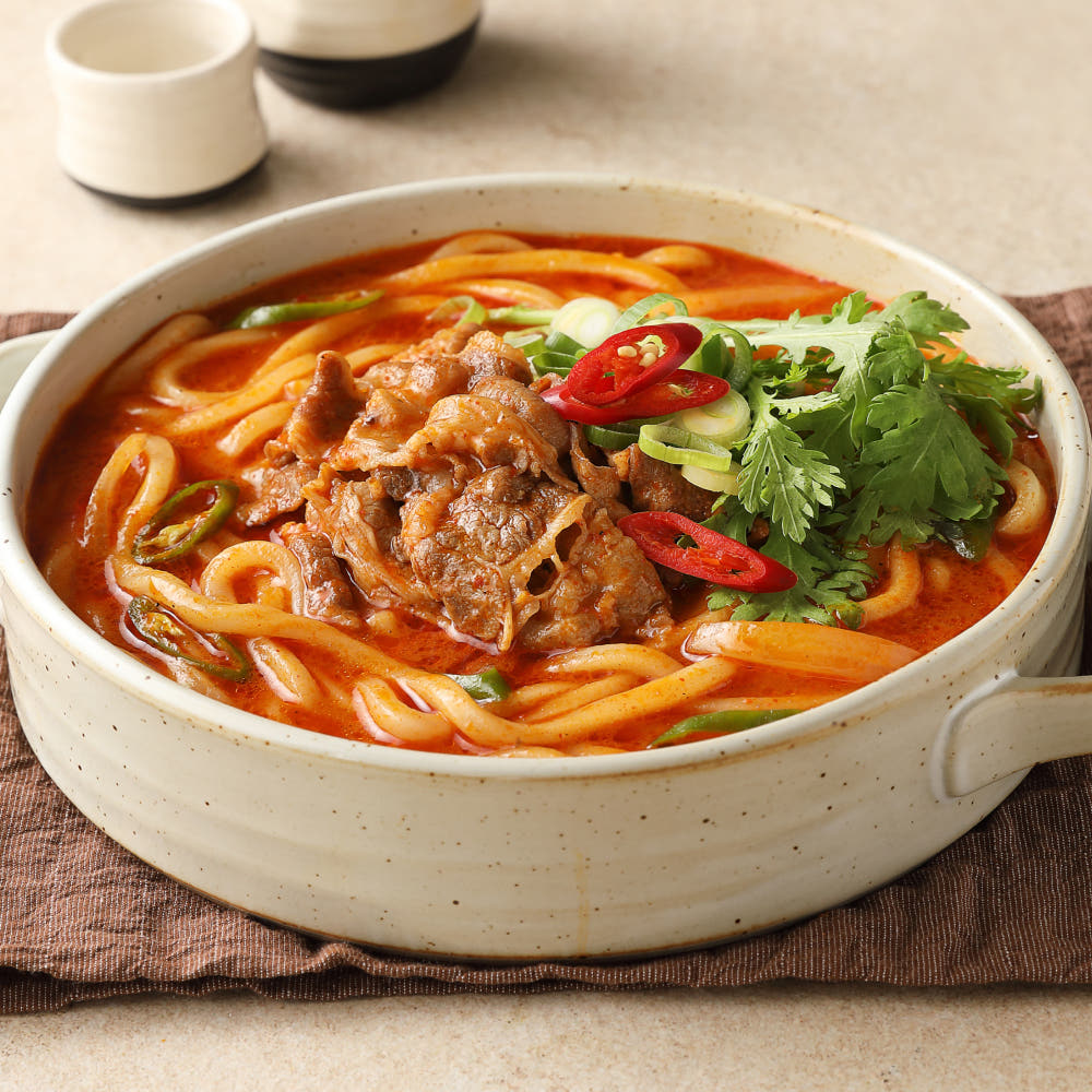 푸딩프렙 얼큰 우삼겹 우동나베 460g x 2개 밀키트 간편조리세트 이미지 6
