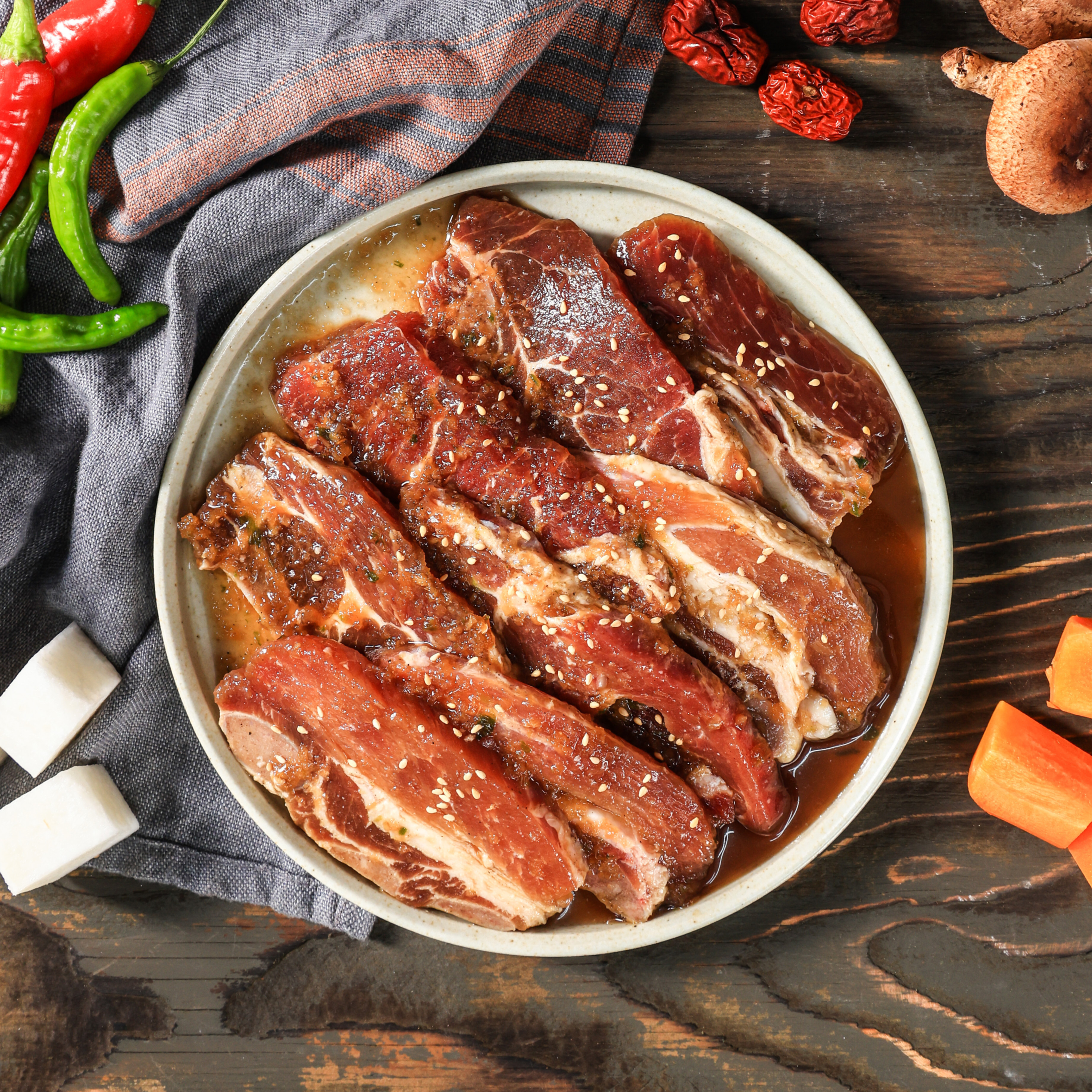 한돈 LA식 양념 돼지갈비 냉동 300g, 2개