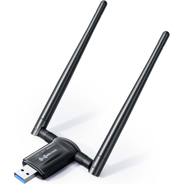 초소형 데스크톱 PC용 USB WiFi 어댑터 PC 노트북 인터넷 네트워크 카드 USB용 Win11 10 7 동글용 안테나가 장착 1300Mb : 부자고래 6호