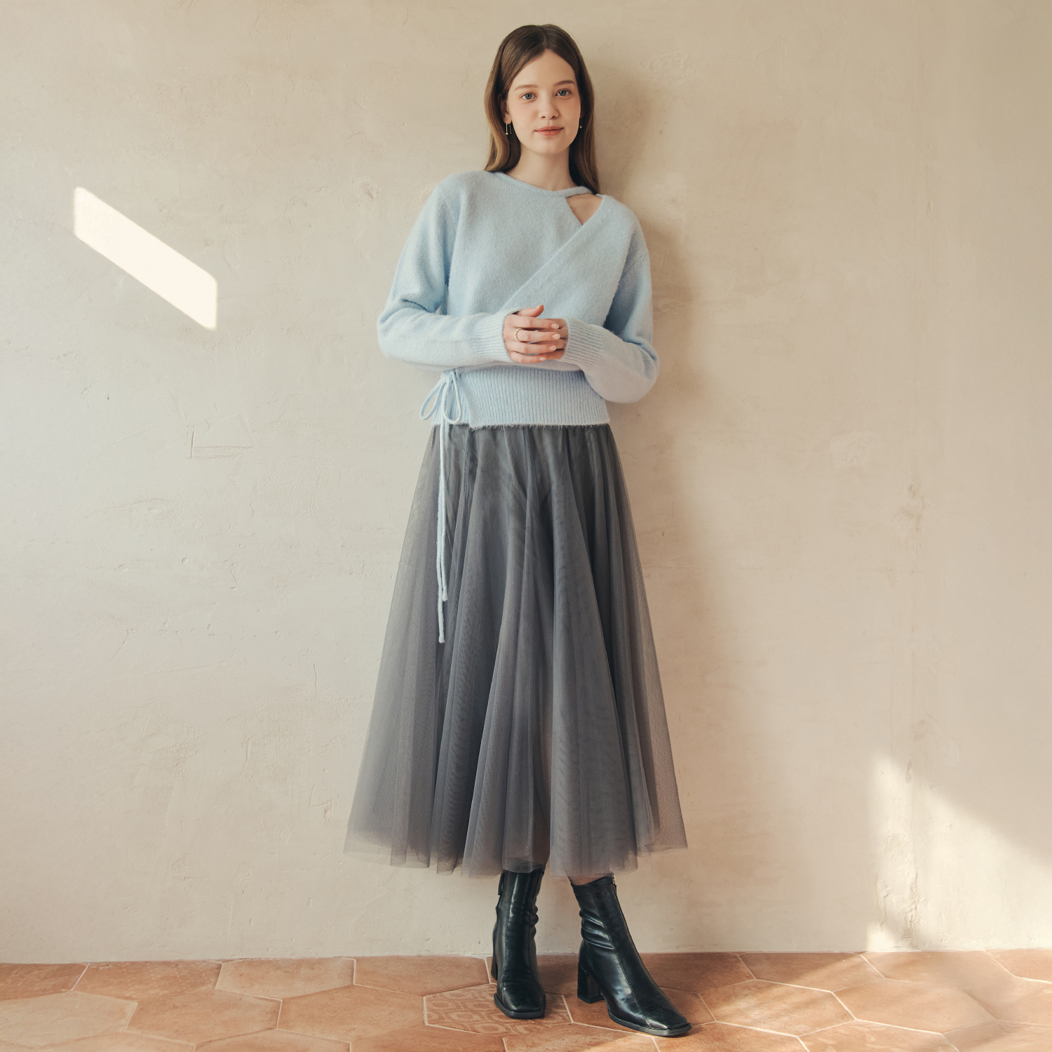 [제로스트릿][4컬러] 롱 플레어 샤 스커트 LONG FLARE SHA SKIRT - 상세 이미지 2