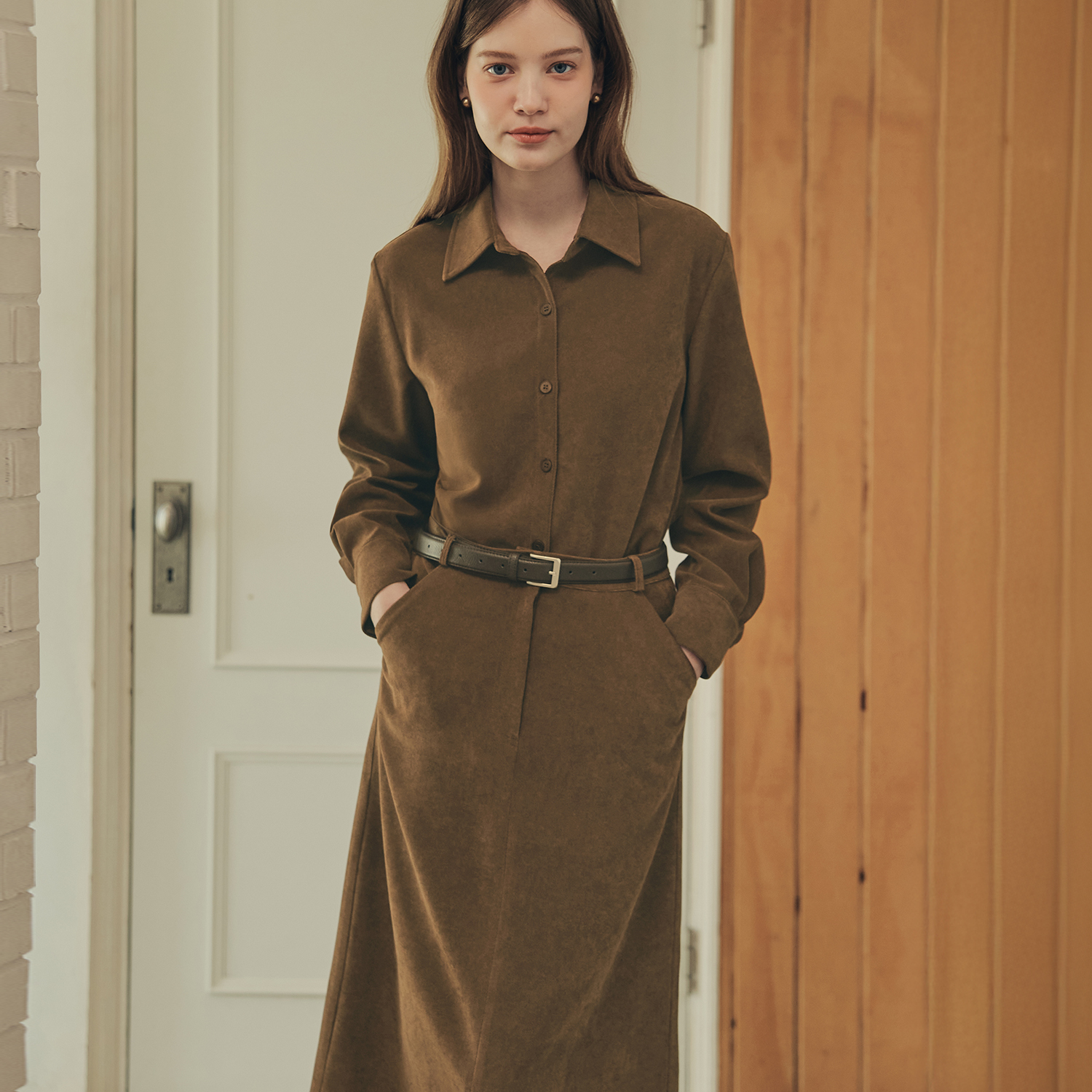 [제로스트릿]코듀로이 토피 롱 스커트 CORDUROY TOFFEE LONG SKIRT / BROWN - 상세 이미지 2