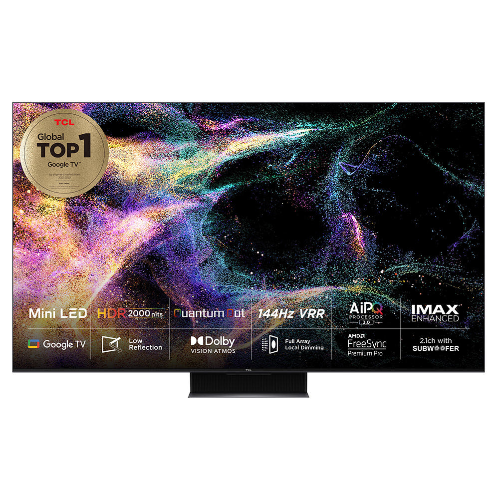 TCL [중고] TV 55C846_R_B 4K Mini LED 안드로이드11 티비 스탠드형 55인치 정면 제품 사진