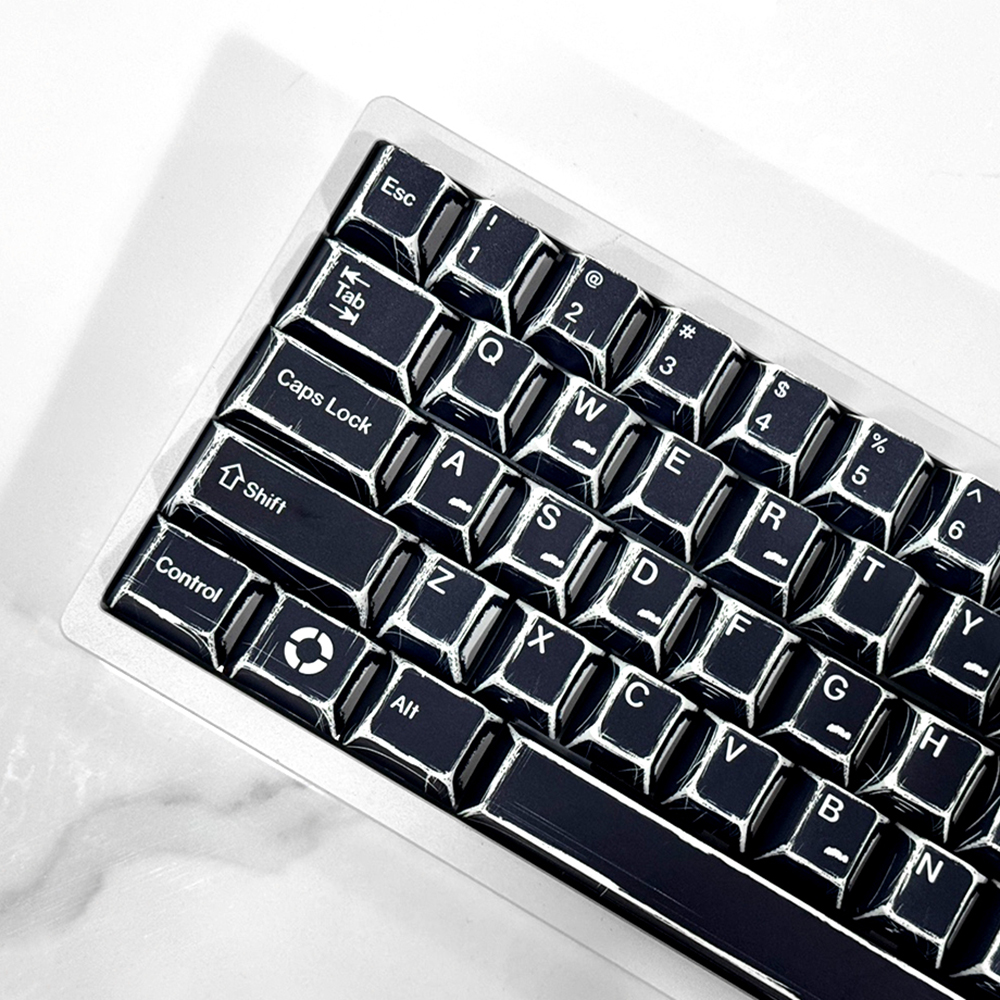 애니메이션 블랙 키캡 PBT 염료승화 검정색 일당오 레믹라 Cherry 136키 앱코 독거미 커스텀 키캡 - 상품 이미지