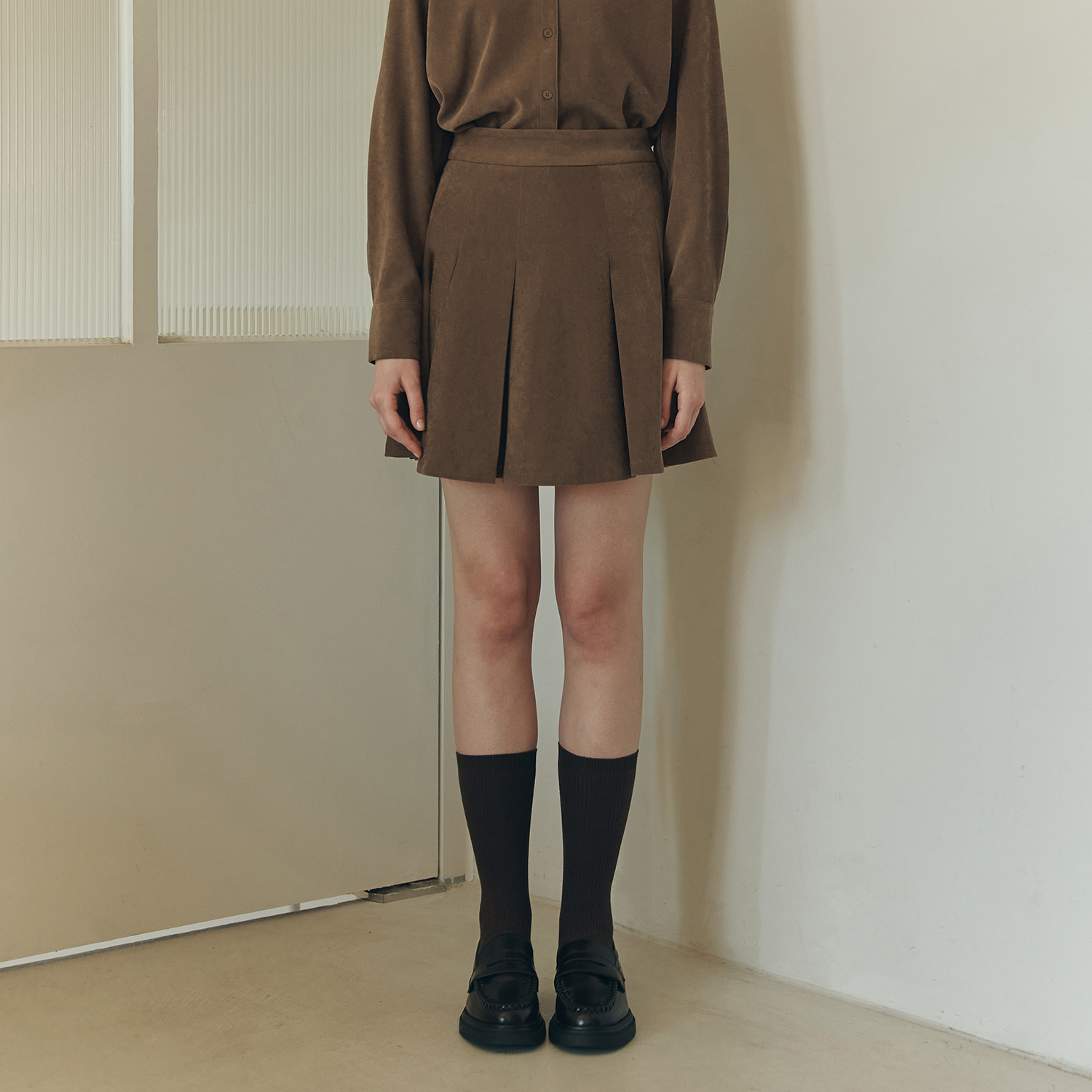 [제로스트릿]토피 플리츠 스커트 TOFFEE PLEATS SKIRT / BROWN