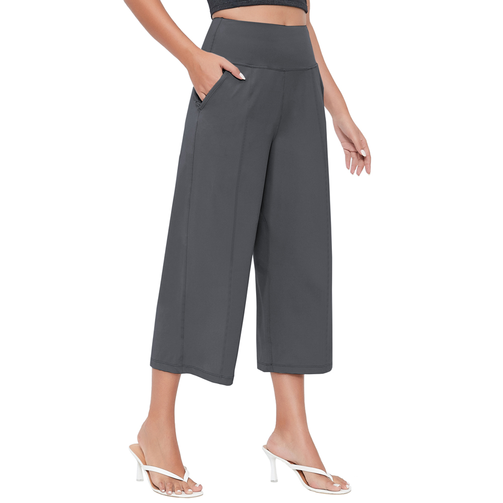 여성 하이웨스트 키작녀 통바지 7부 와이드 밴딩 슬랙스 냉장고바지 C11