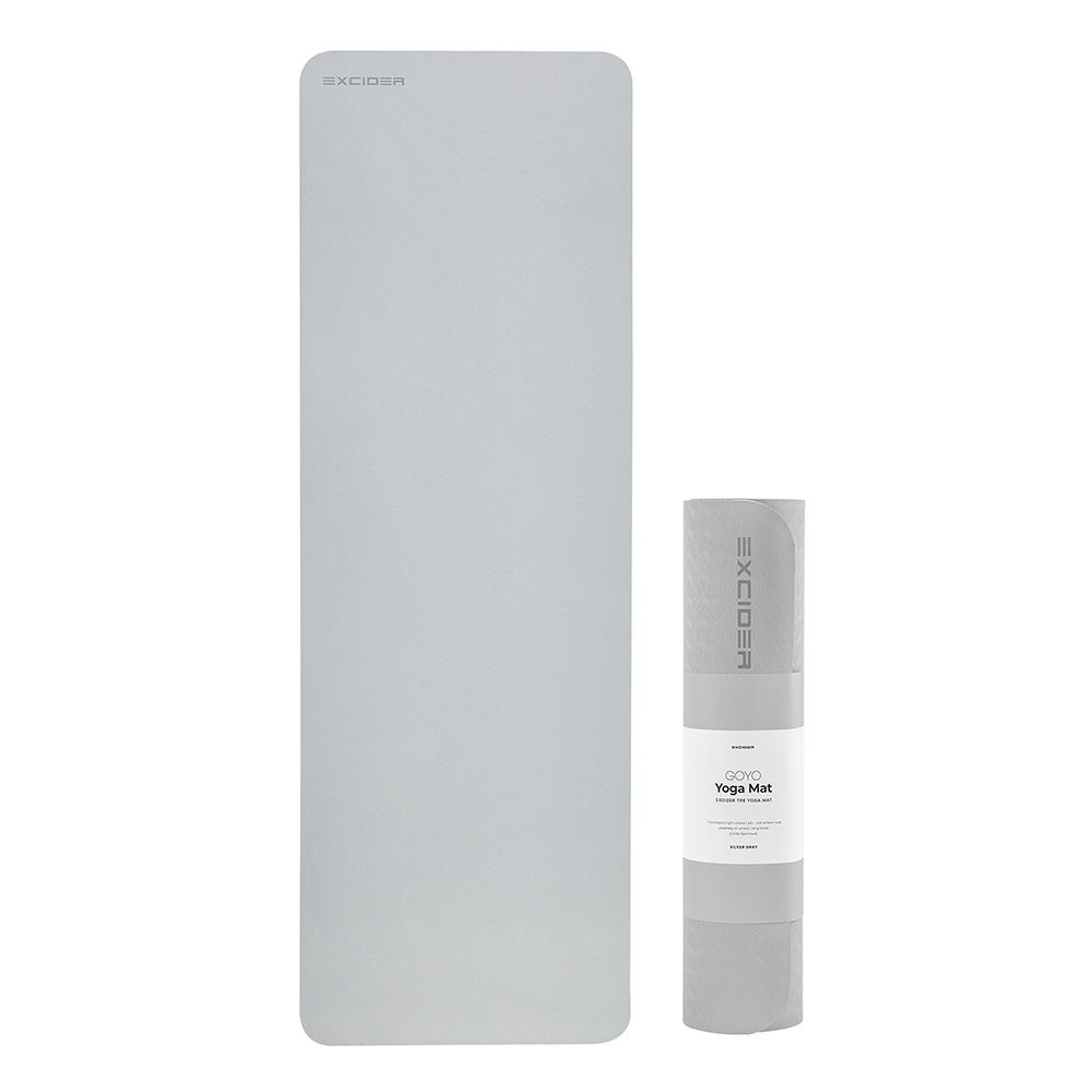 엑사이더 고요 TPE 요가매트 8mm 실버그레이 와이드 운동 헬스 메트 홈트