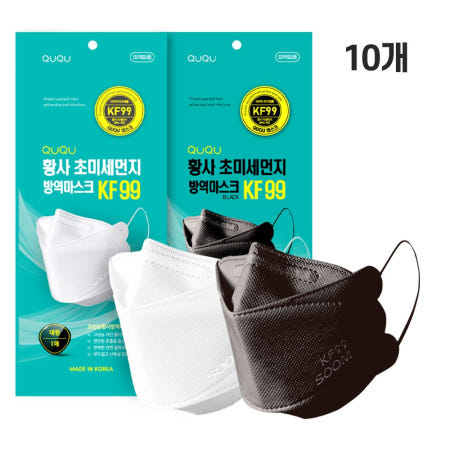 퓨어텍 퓨어텍 QUQU 황사 초미세먼지 방역마스크 KF99 개별포장 10매