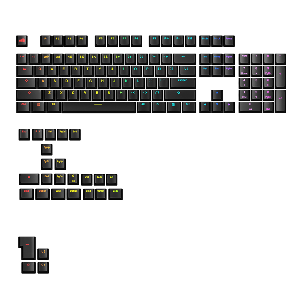 글로리어스 GPBT Backlit RGB 투과 Black 키 캡 세트 - 상세 이미지 2
