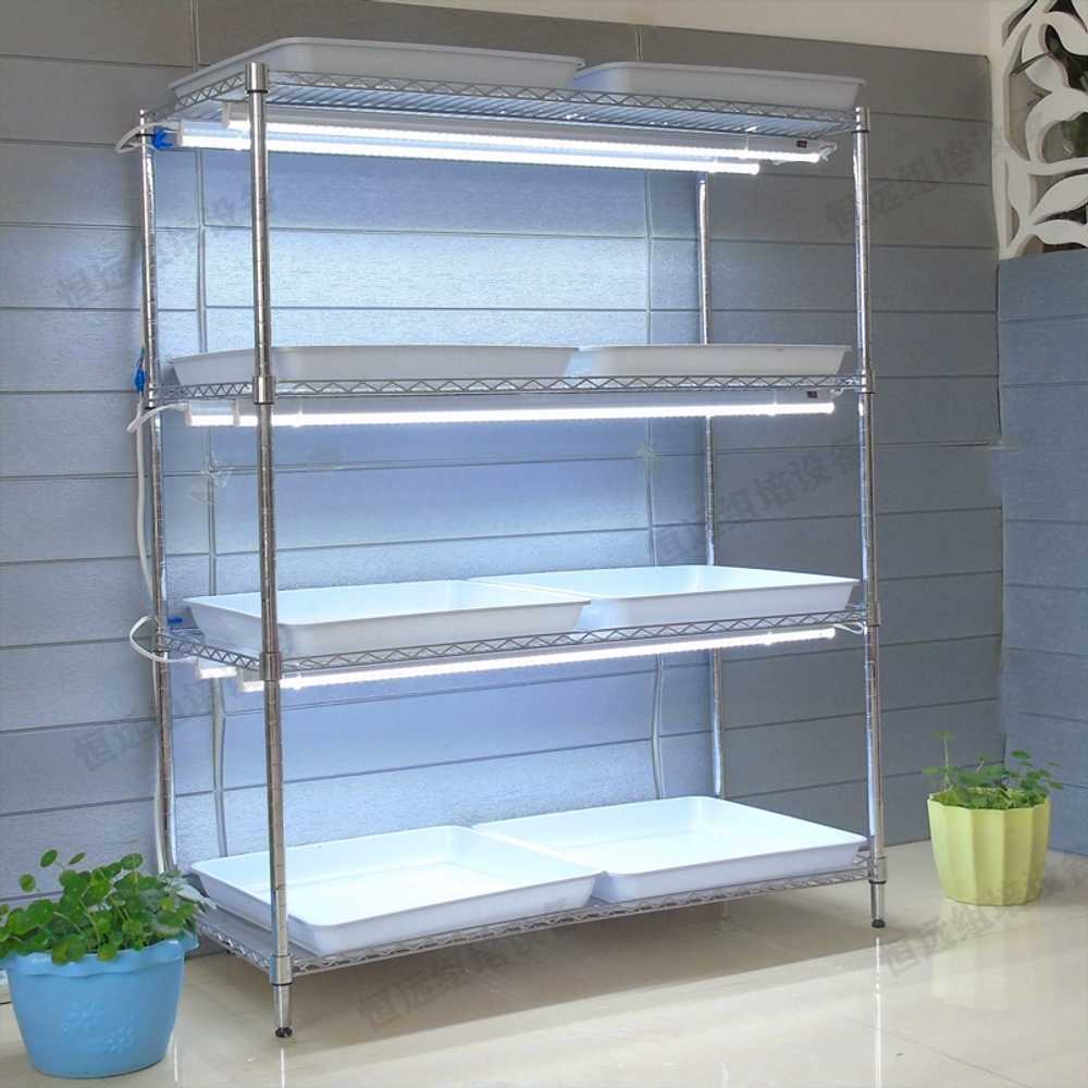 수경 재배기 실험실 LED 육묘 선반 스마트팜 트레이 90x40x120cm 3단 - 상세 이미지 4