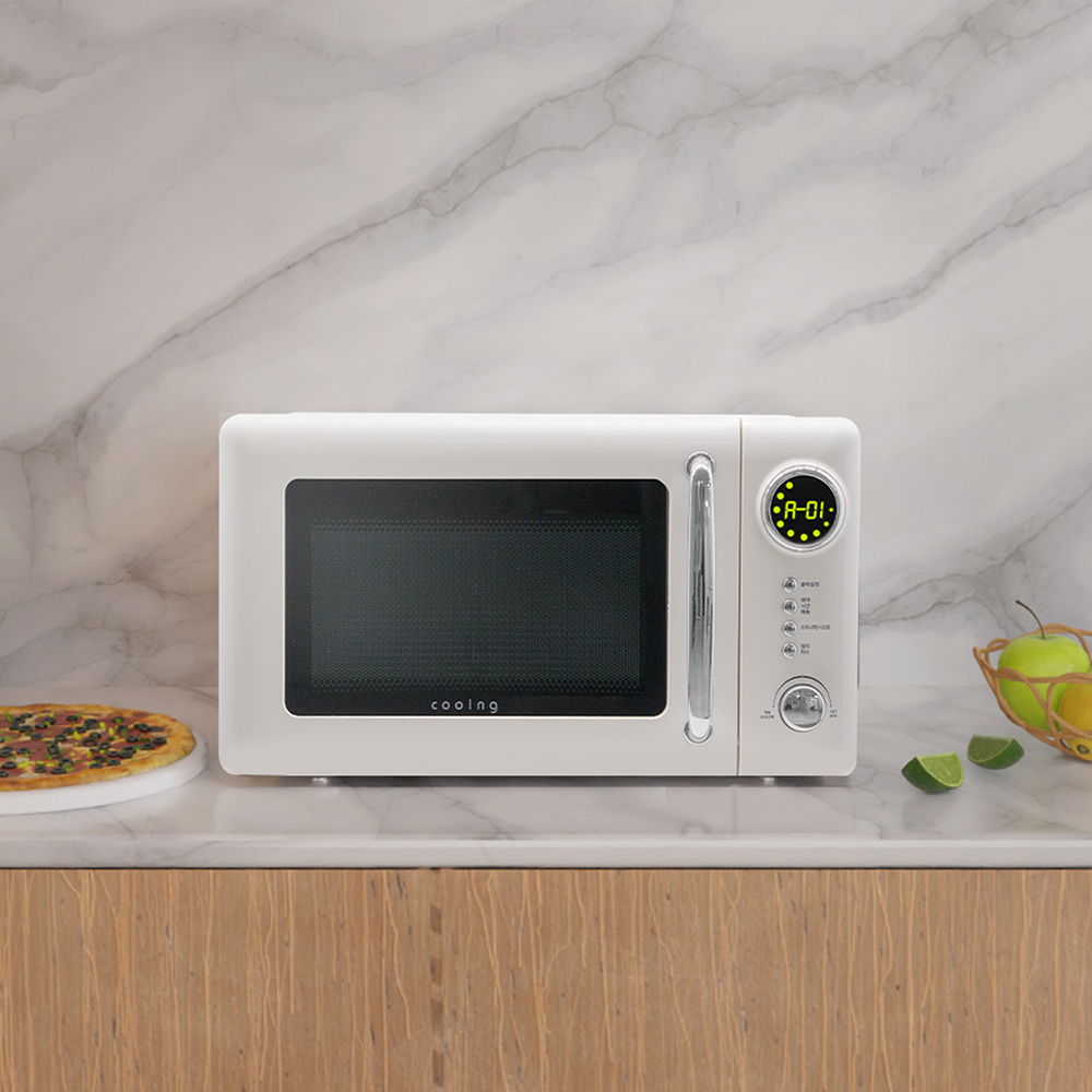쿠잉 레트로 전자렌지 MC-R20E 크림 전자랜지 미니 소형