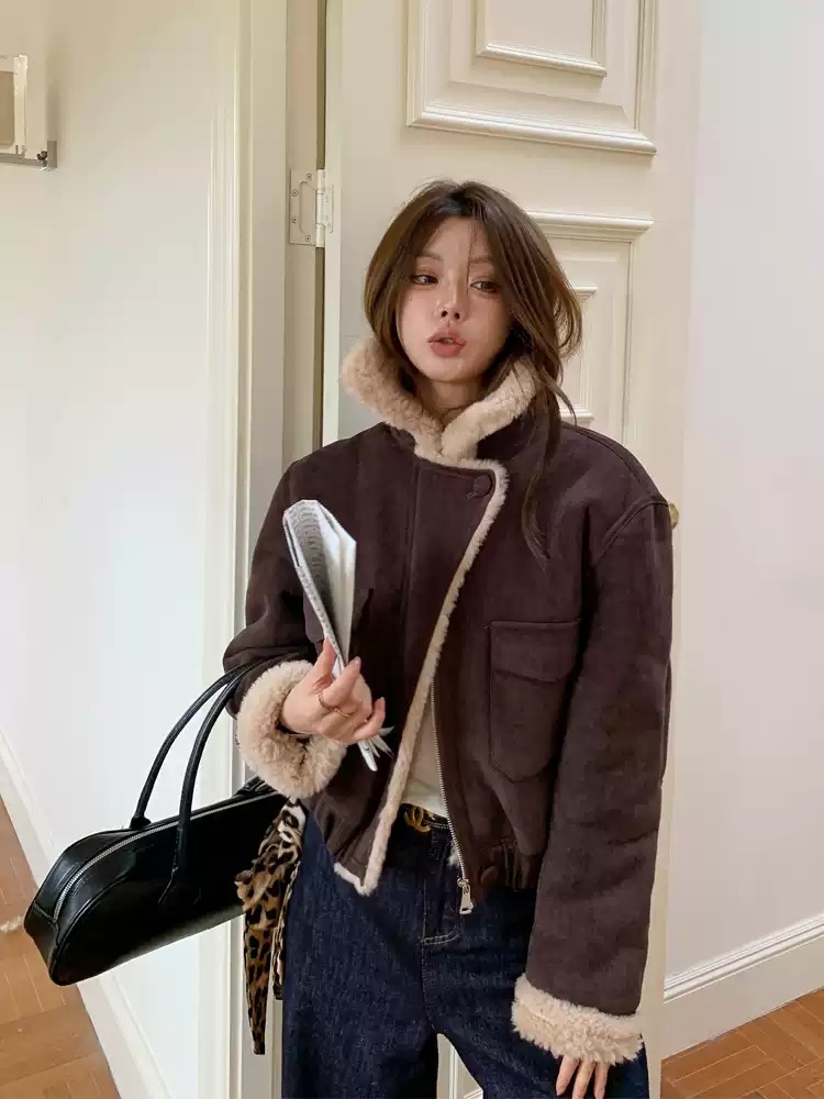 여성 스웨이드 자켓 최상급 양모자켓 3color - 상품 이미지
