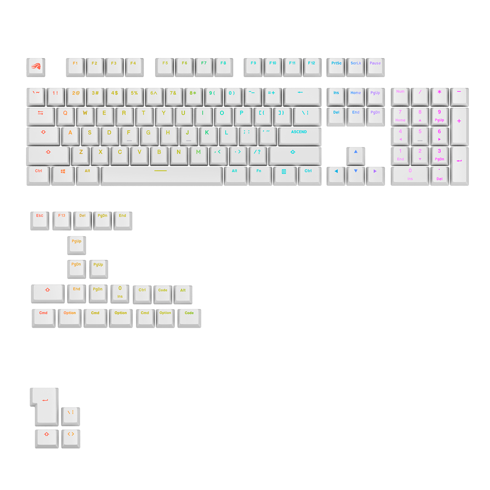 글로리어스 GPBT Backlit RGB 투과 White 키 캡 세트 - 상세 이미지 2