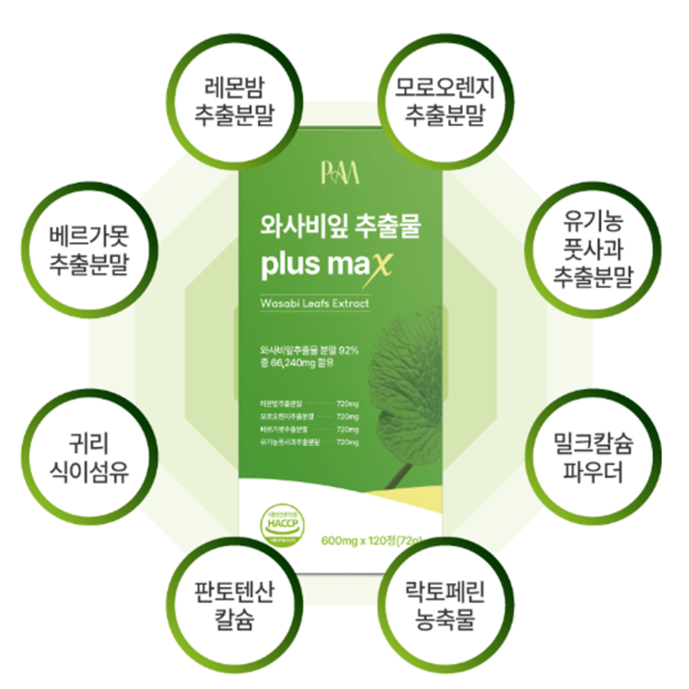 웰빙곳간 파미젠 와사비잎 추출물 120정 2박스 8개월 고추냉이잎 시니그린 이소비텍신 - 상세 이미지 3