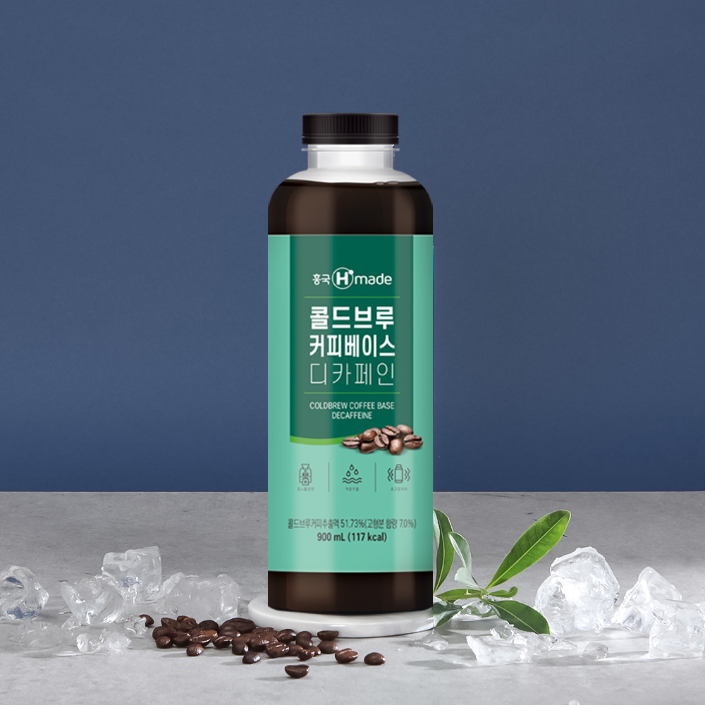 흥국 콜드브루 디카페인 원액 커피 베이스 900mL 2개 더치