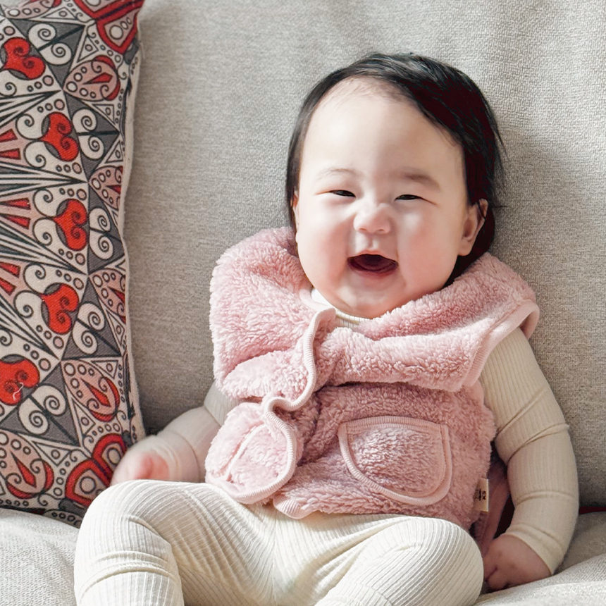 [바니블라썸] 극세사 아기조끼 아기옷 신생아 유아 어린이집 조끼 브라운XS 이미지 6
